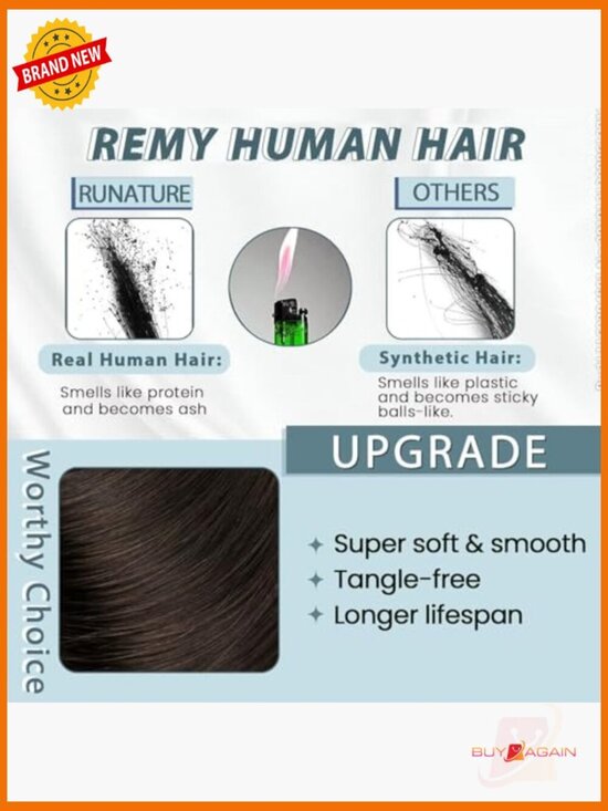 U Part Human Hair Wig Glueless Remy 150% Density Straight 16 Inch main image 6